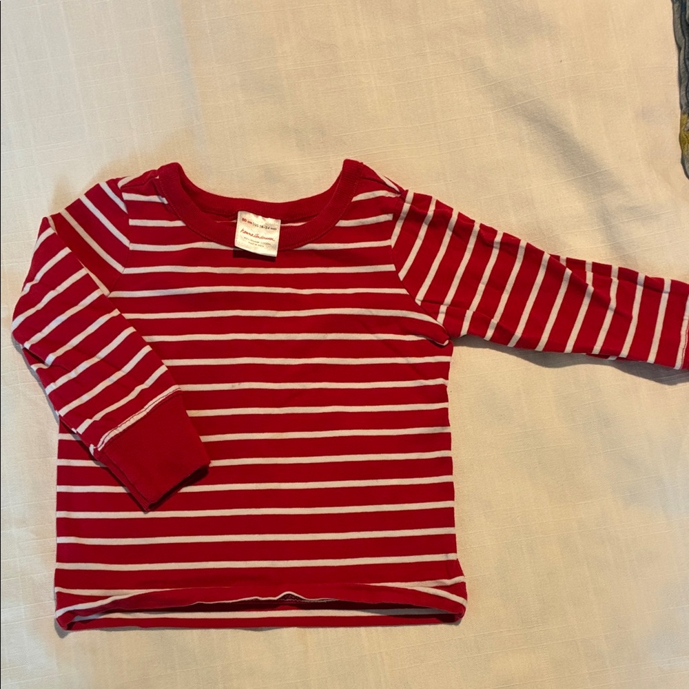 Hanna Andersson Red and White Striped Long Sleeve Tee